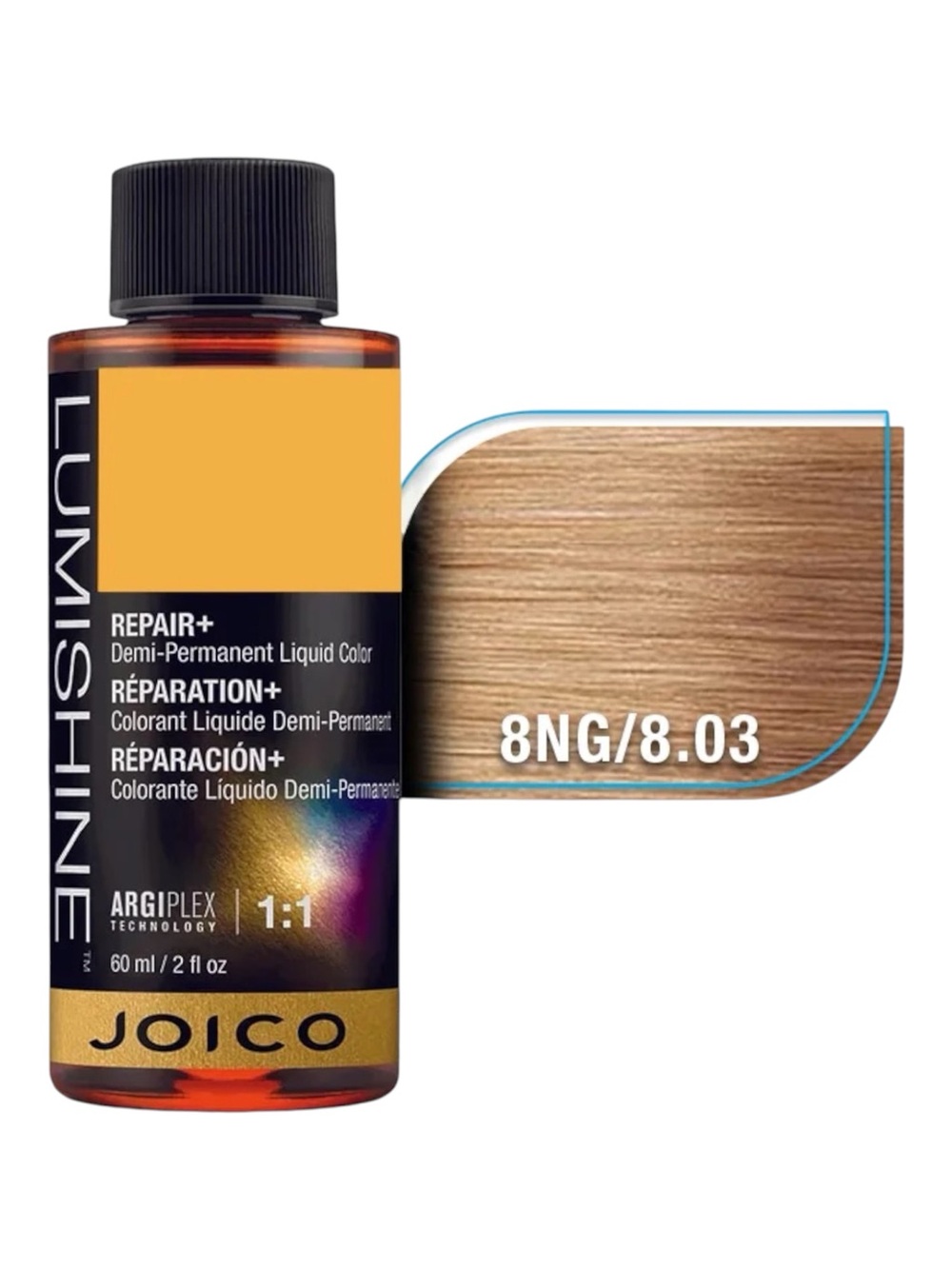 JOICO LUMISHINE DEMI PERMANENT LIQUID COLOUR IN 8NG 60ML - BRAND NEW